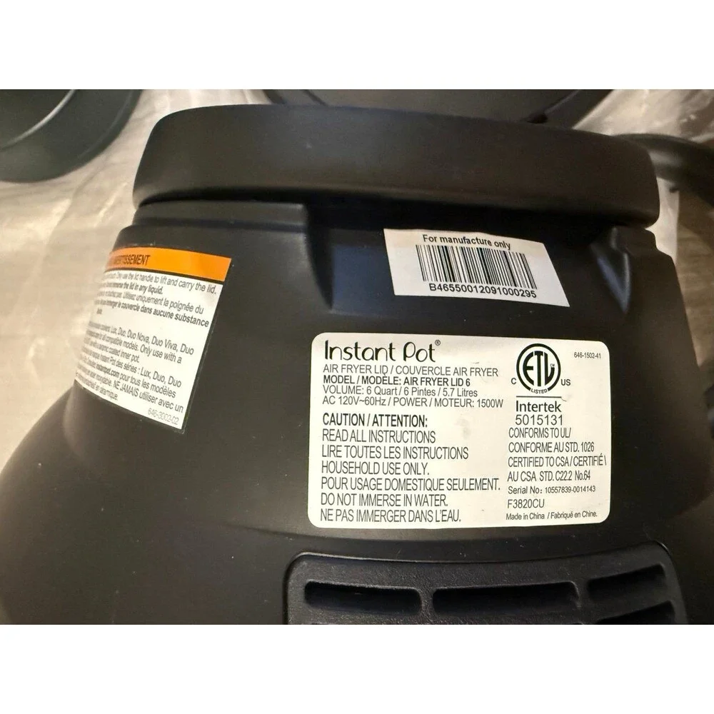 Qulti-Use Air Fryer Lid with Base Compatible with Air Fryer